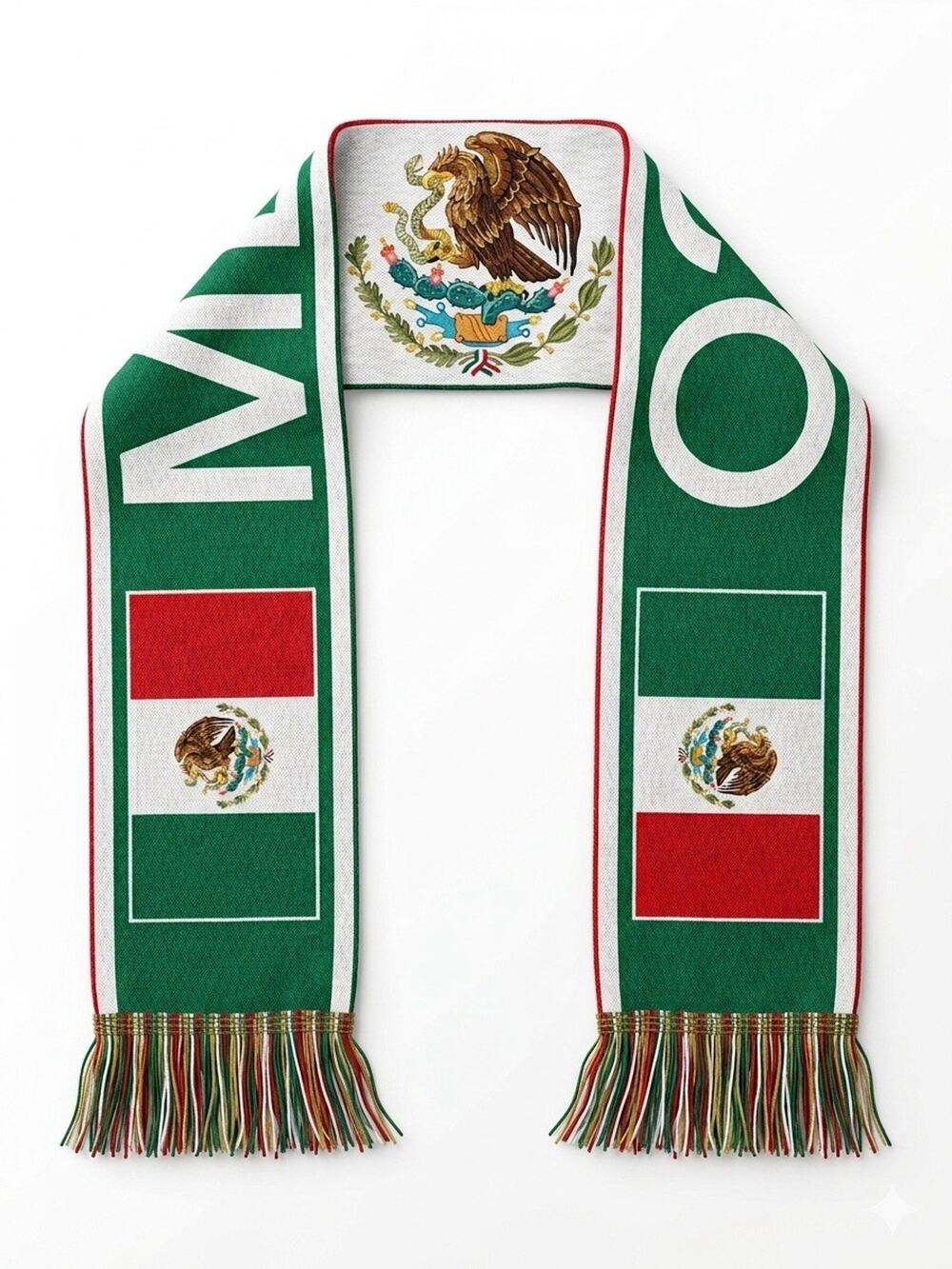 Mexico National Team World Cup Soccer 3 Flag Scarf - NWT